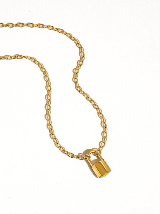 Locky 18K Non-Tarnish Lock Chain Necklace