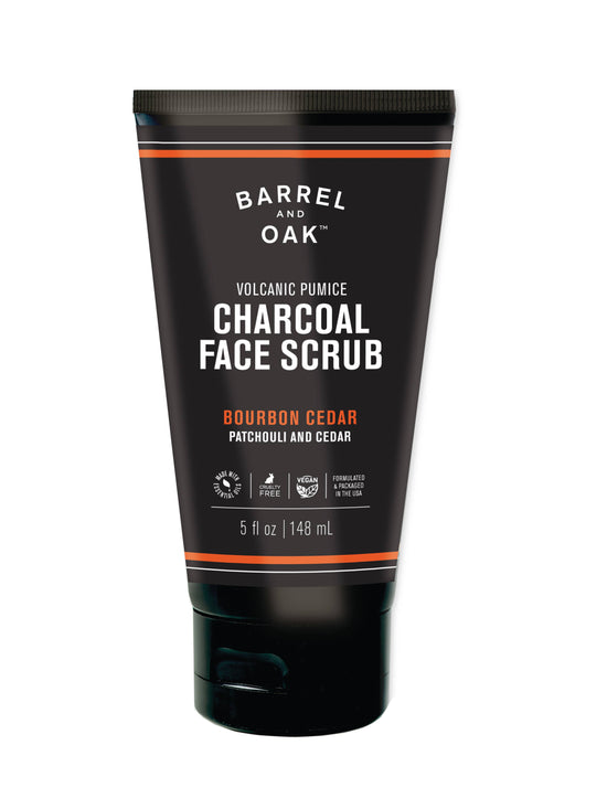 Volcanic Pumice & Charcoal Face Scrub - Bourbon Cedar