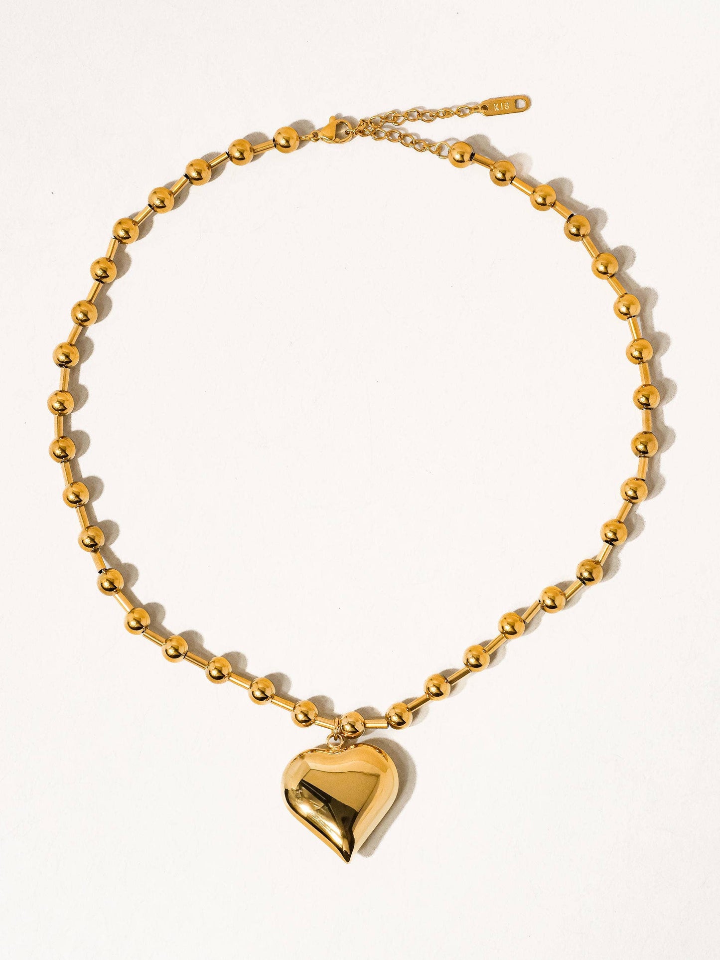 Paris 18K Gold Non-Tarnish Large Heart Chain Necklace