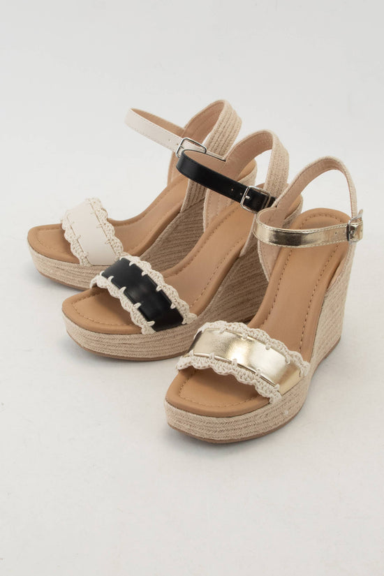 BONE ESPADRILLES WEDGE HEELS