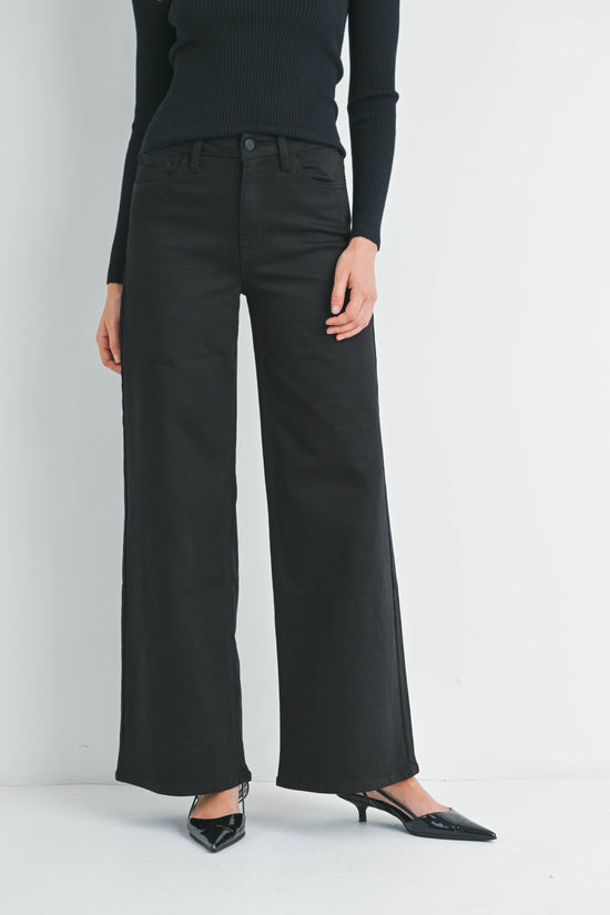 Black Palazzo Wide Leg Denim