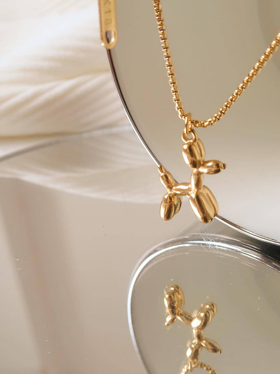 18K Gold Non-Tarnish Bear Necklace